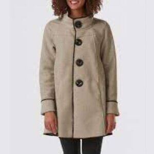 Janska Colorado Becka Fleece Jacket Coat Stone Tan Size Medium NWT